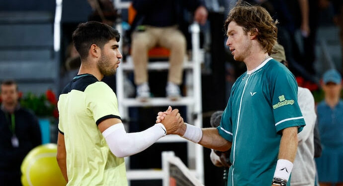 Rublev knocks out Alcaraz in Madrid Open quarter finals