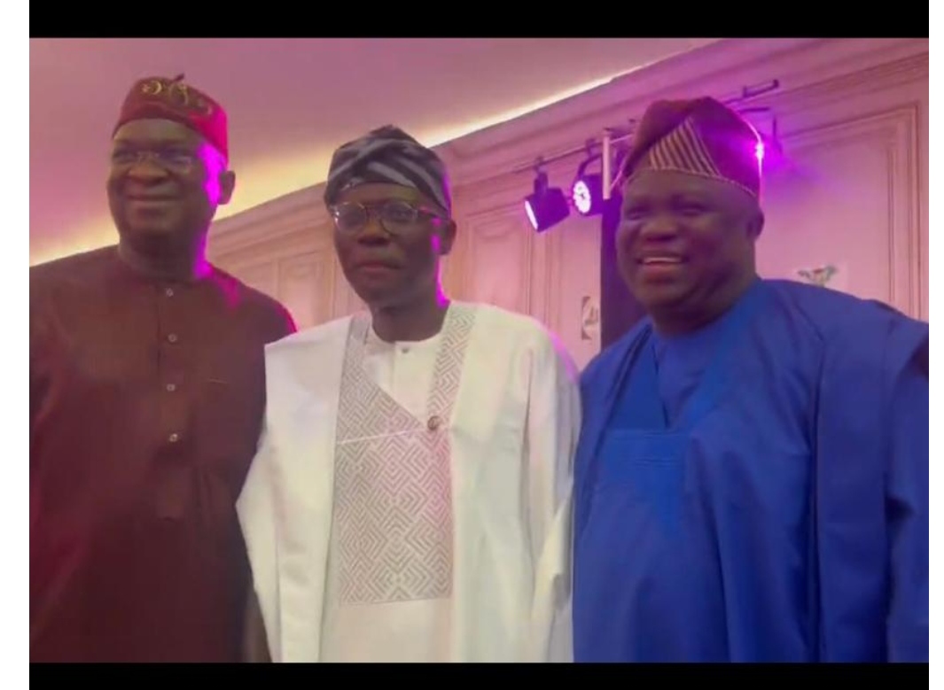 VIDEO: Sanwo-Olu, Ambode, Fashola attend reception in honour of Tinubu