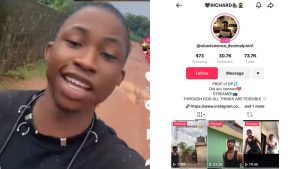 A screenshot of Richard’s page on TikTok